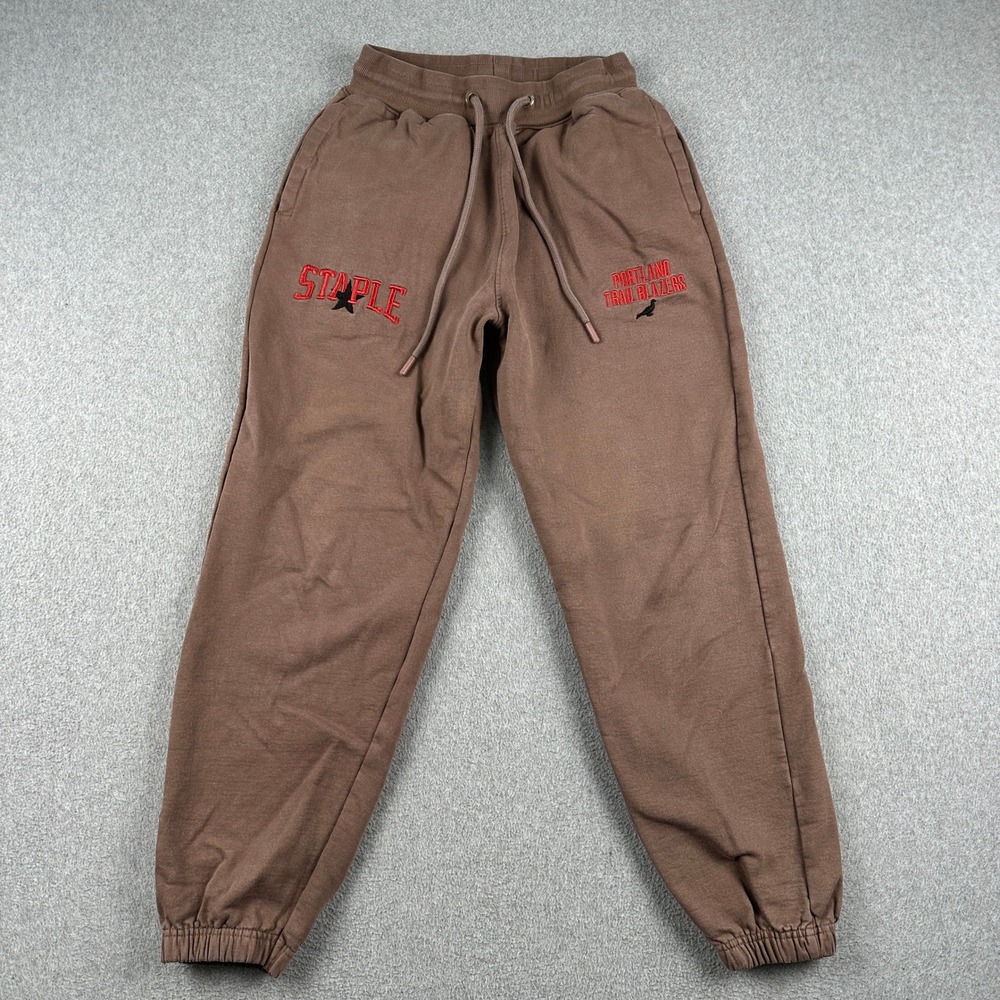 Portland Trail Blazers Sweatpants Mens S Brown NBA Basketball Staple